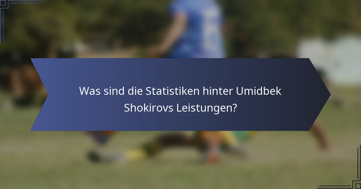 Was sind die Statistiken hinter Umidbek Shokirovs Leistungen?