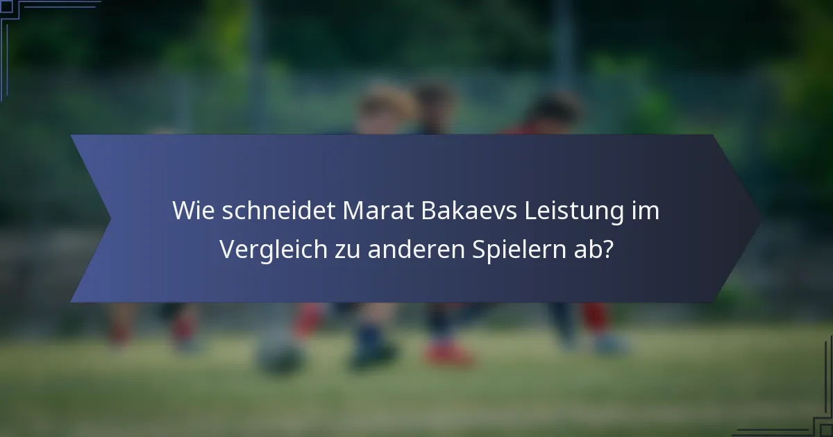 Wie schneidet Marat Bakaevs Leistung im Vergleich zu anderen Spielern ab?
