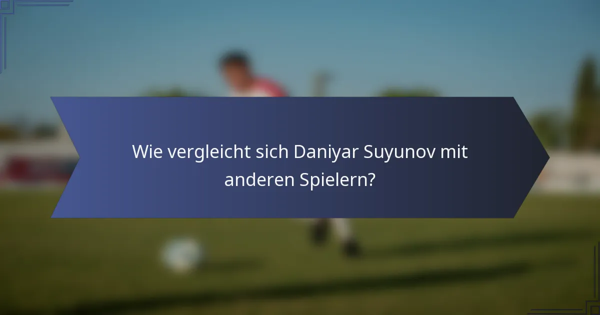Wie vergleicht sich Daniyar Suyunov mit anderen Spielern?