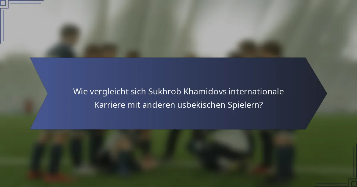 Wie vergleicht sich Sukhrob Khamidovs internationale Karriere mit anderen usbekischen Spielern?
